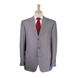 Zilli Paris Silver Gray Tonestripe Wool Silk Cashmere Suit 42R